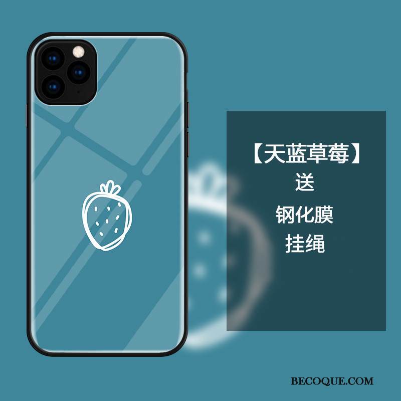 Kuori iPhone 11 Pro Tila Lasi Yksinkertainen, Kotelo iPhone 11 Pro Laukut Pieni Mansikka