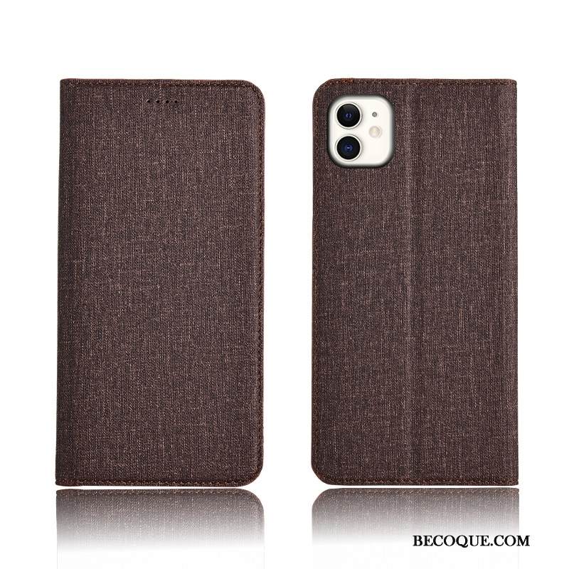 Kuori iPhone 11 Silikoni Puhelimen Kuoret Sininen, Kotelo iPhone 11 Nahka Pellava Murtumaton