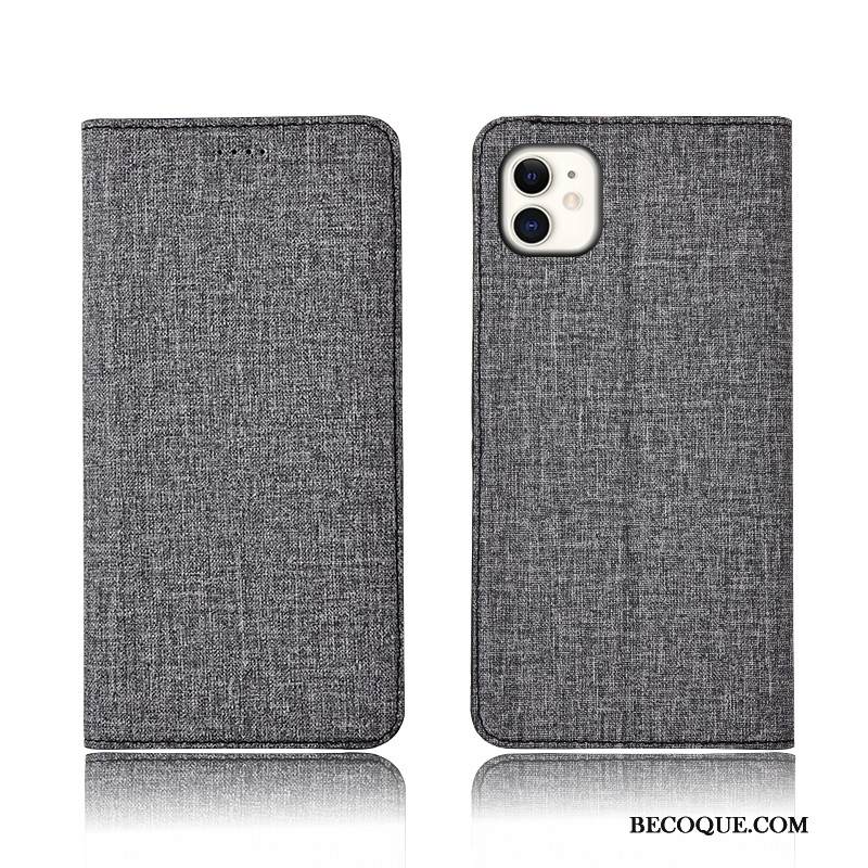 Kuori iPhone 11 Silikoni Puhelimen Kuoret Sininen, Kotelo iPhone 11 Nahka Pellava Murtumaton