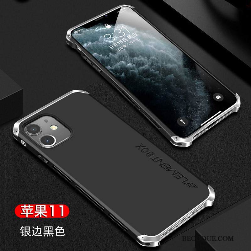 Kuori iPhone 11 Silikoni Punainen Trendi, Kotelo iPhone 11 Metalli Vihreä Kehys