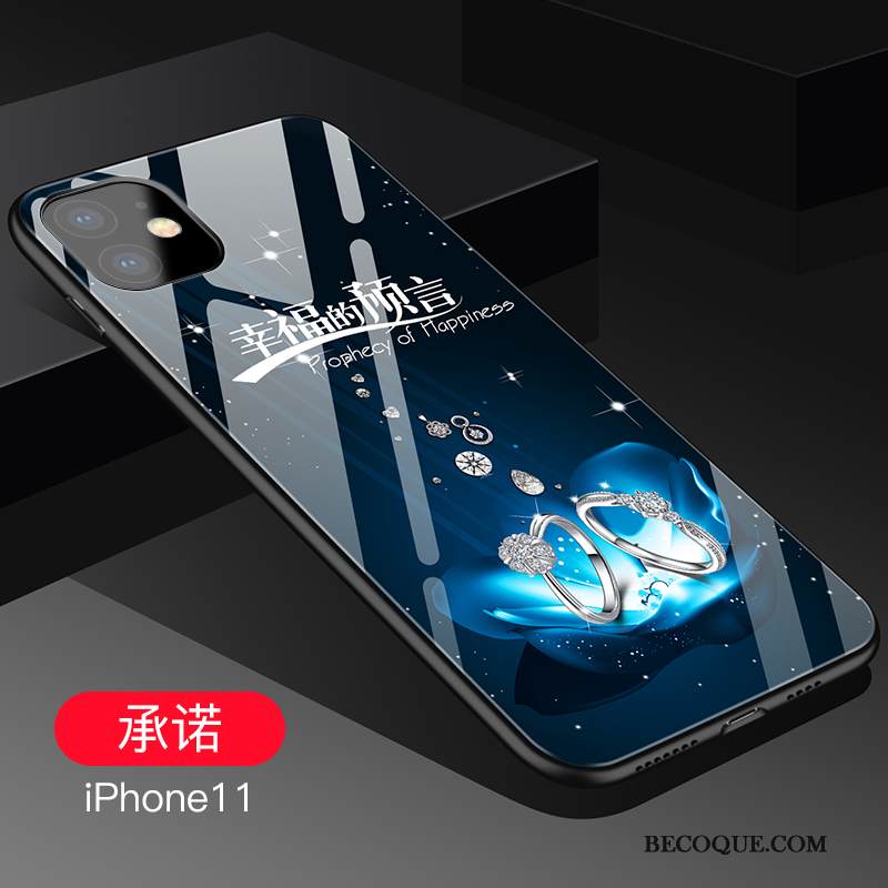 Kuori iPhone 11 Silikoni Sininen Lasi, Kotelo iPhone 11 Laukut Persoonallisuus Ultra