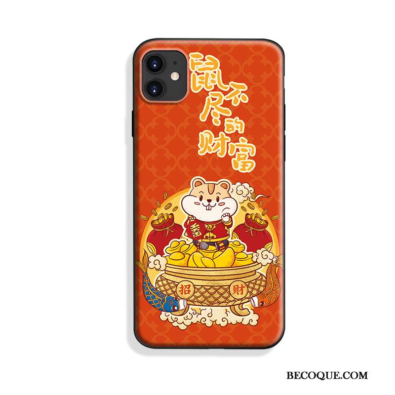 Kuori iPhone 11 Silikoni Tide-brändi Puhelimen Kuoret, Kotelo iPhone 11 Sarjakuva Violetti Persoonallisuus