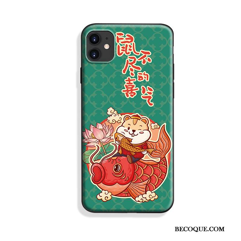 Kuori iPhone 11 Silikoni Tide-brändi Puhelimen Kuoret, Kotelo iPhone 11 Sarjakuva Violetti Persoonallisuus