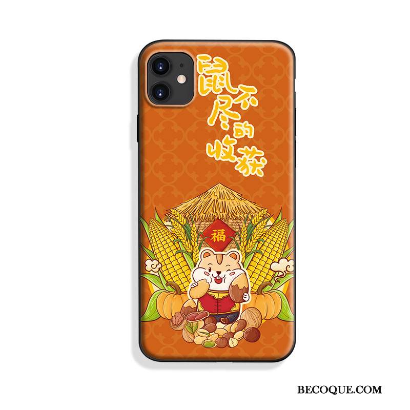 Kuori iPhone 11 Silikoni Tide-brändi Puhelimen Kuoret, Kotelo iPhone 11 Sarjakuva Violetti Persoonallisuus