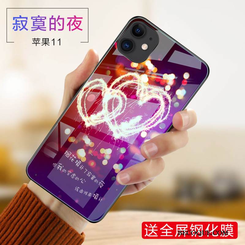 Kuori iPhone 11 Suojaus Puhelimen Kuoret Sininen, Kotelo iPhone 11 Lasi Net Red