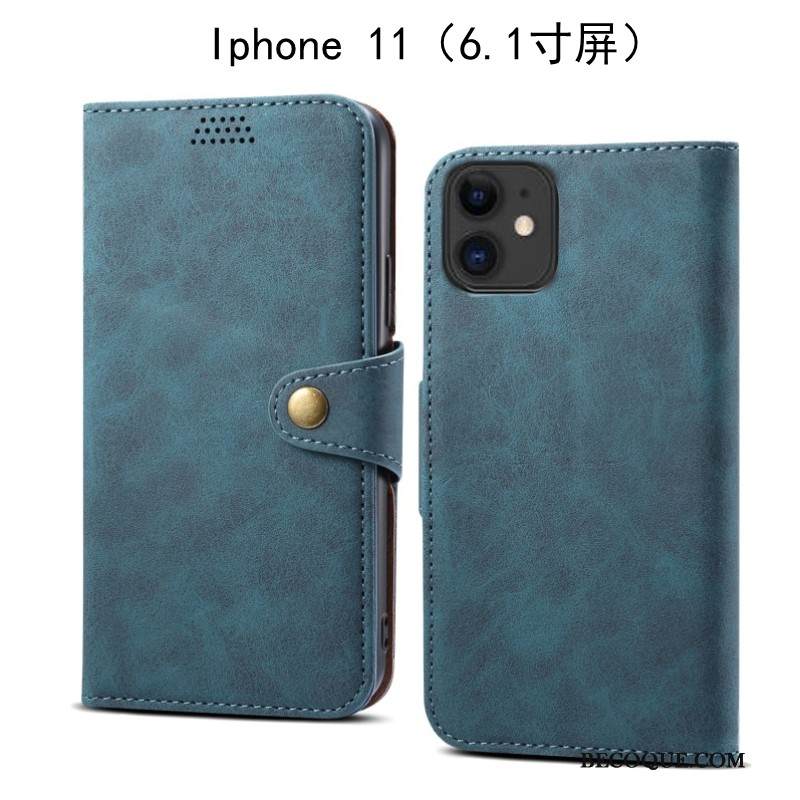 Kuori iPhone 11 Suojaus Vihreä Murtumaton, Kotelo iPhone 11 Nahka Puhelimen Kuoret