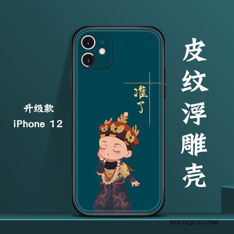 Kuori iPhone 12 Laukut Kiinalainen Tyyli Vihreä, Kotelo iPhone 12 Luova Persoonallisuus Puhelimen Kuoret