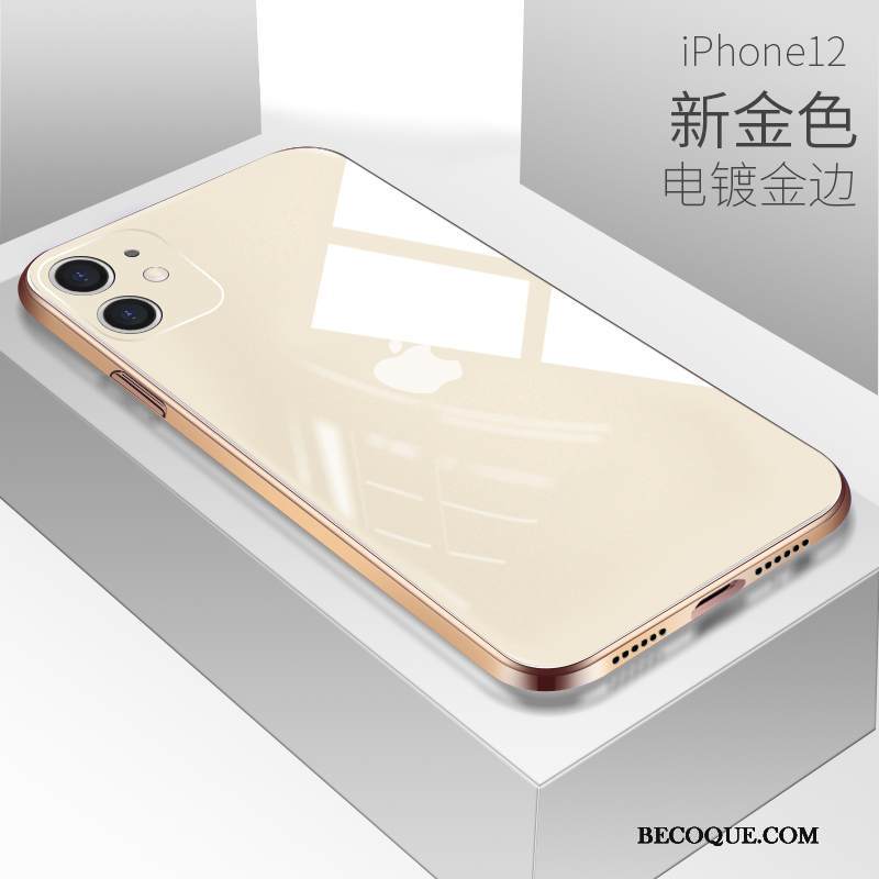 Kuori iPhone 12 Laukut Murtumaton Peili, Kotelo iPhone 12 Suojaus Lasi Kova