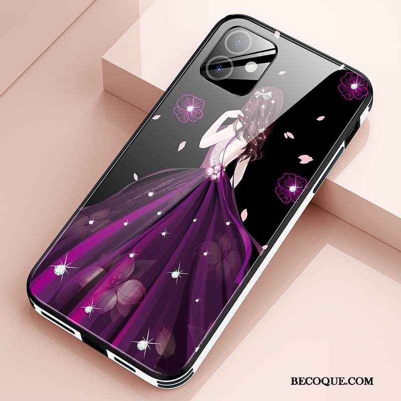 Kuori iPhone 12 Laukut Violetti Net Red, Kotelo iPhone 12 Luova Lasi Puhelimen Kuoret