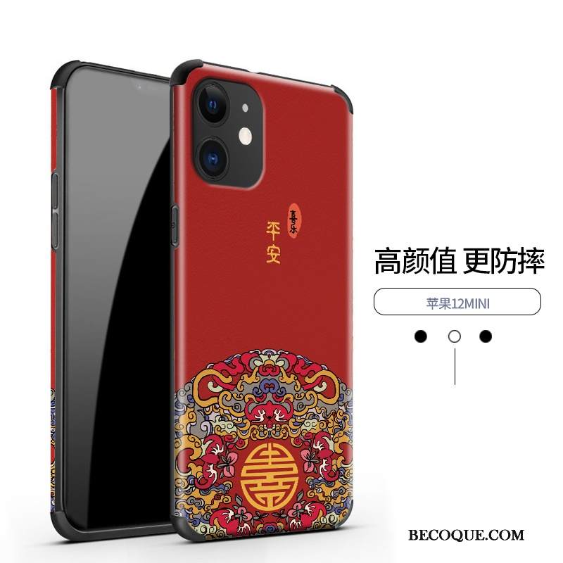 Kuori iPhone 12 Mini Laukut Ultra Kiinalainen Tyyli, Kotelo iPhone 12 Mini Pehmeä Neste Vihreä Kukkakuvio