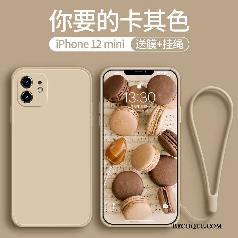 Kuori iPhone 12 Mini Laukut Ultra Uusi, Kotelo iPhone 12 Mini Ylellisyys Khaki Punainen