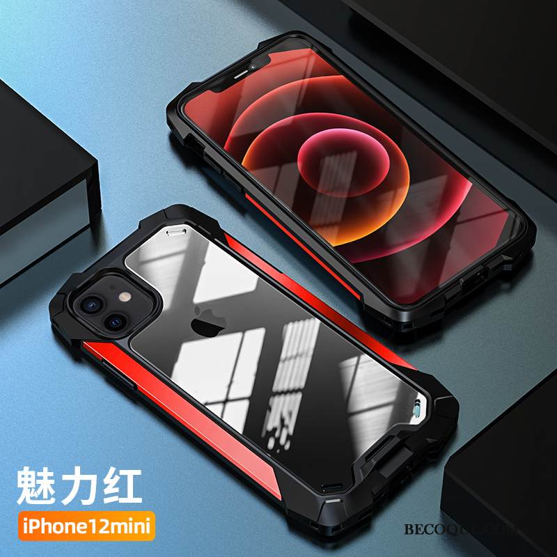 Kuori iPhone 12 Mini Metalli Uusi Läpinäkyvä, Kotelo iPhone 12 Mini Luova Murtumaton Sininen