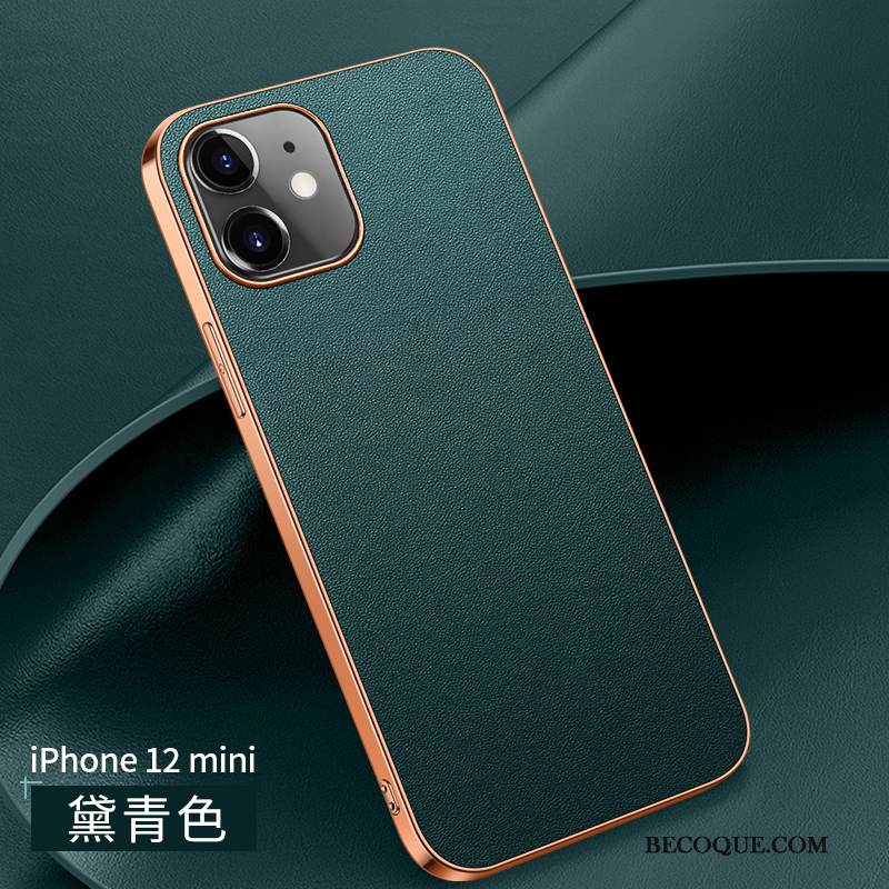 Kuori iPhone 12 Mini Nahka Ultra Musta, Kotelo iPhone 12 Mini Laukut Puhelimen Kuoret Uusi