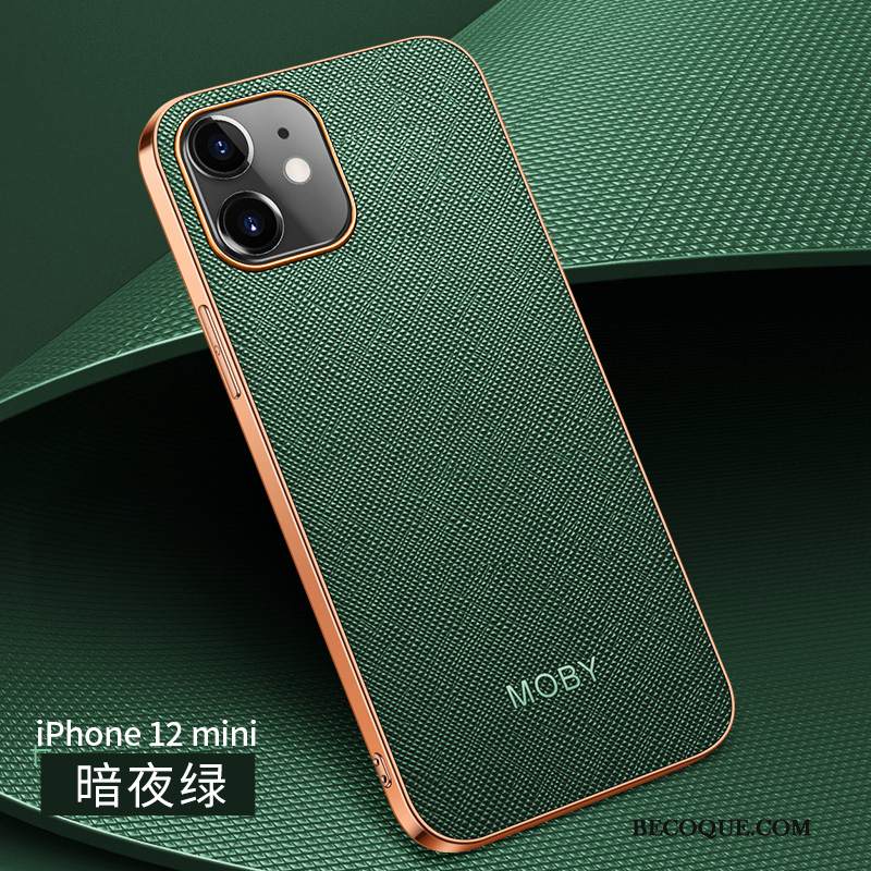 Kuori iPhone 12 Mini Nahka Ultra Musta, Kotelo iPhone 12 Mini Laukut Puhelimen Kuoret Uusi