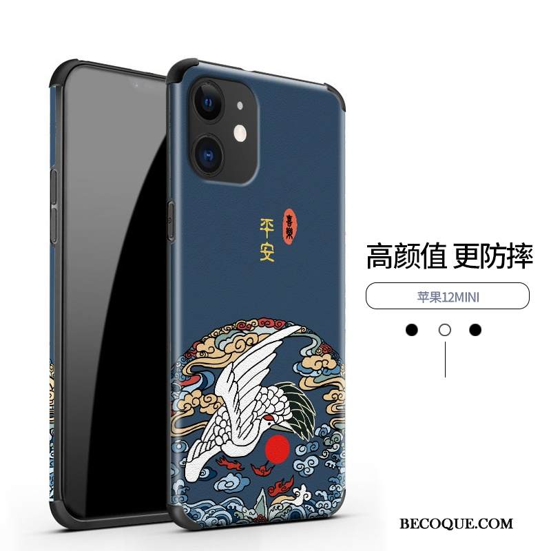 Kuori iPhone 12 Mini Suojaus Kiinalainen Tyyli Kukkakuvio, Kotelo iPhone 12 Mini Silkki Puhelimen Kuoret Murtumaton