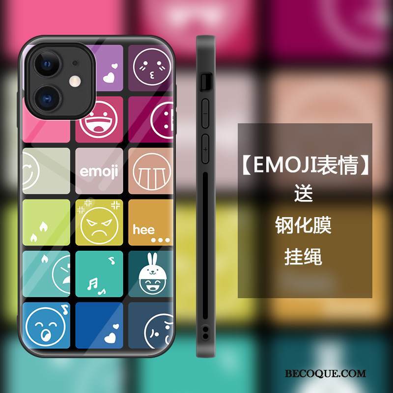 Kuori iPhone 12 Mini Suojaus Lasi Net Red, Kotelo iPhone 12 Mini Sarjakuva Puhelimen Kuoret Ihana