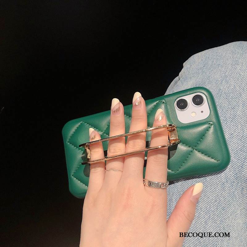 Kuori iPhone 12 Nahka Persoonallisuus Niitti, Kotelo iPhone 12 Suojaus Vihreä Puhelimen Kuoret