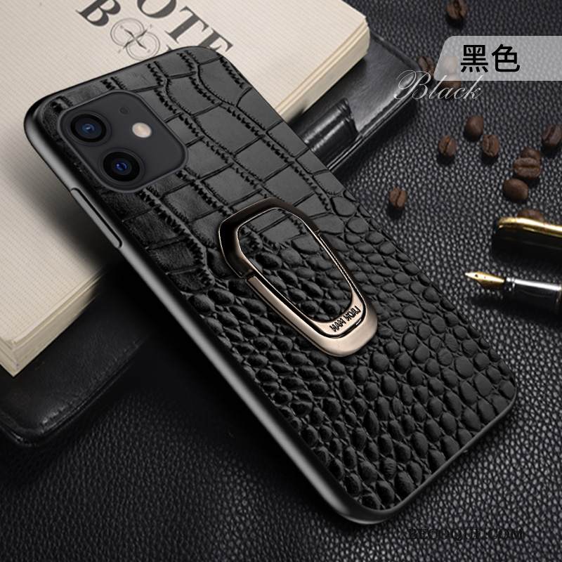 Kuori iPhone 12 Nahka Rengas Liiketoiminta, Kotelo iPhone 12 Tuki Puhelimen Kuoret Ylellisyys