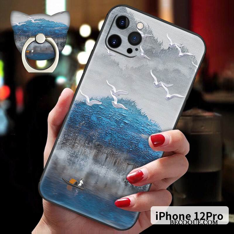 Kuori iPhone 12 Pro Kohokuviointi Ripustettavat Koristeet Puhelimen Kuoret, Kotelo iPhone 12 Pro Laukut Uusi Jauhe