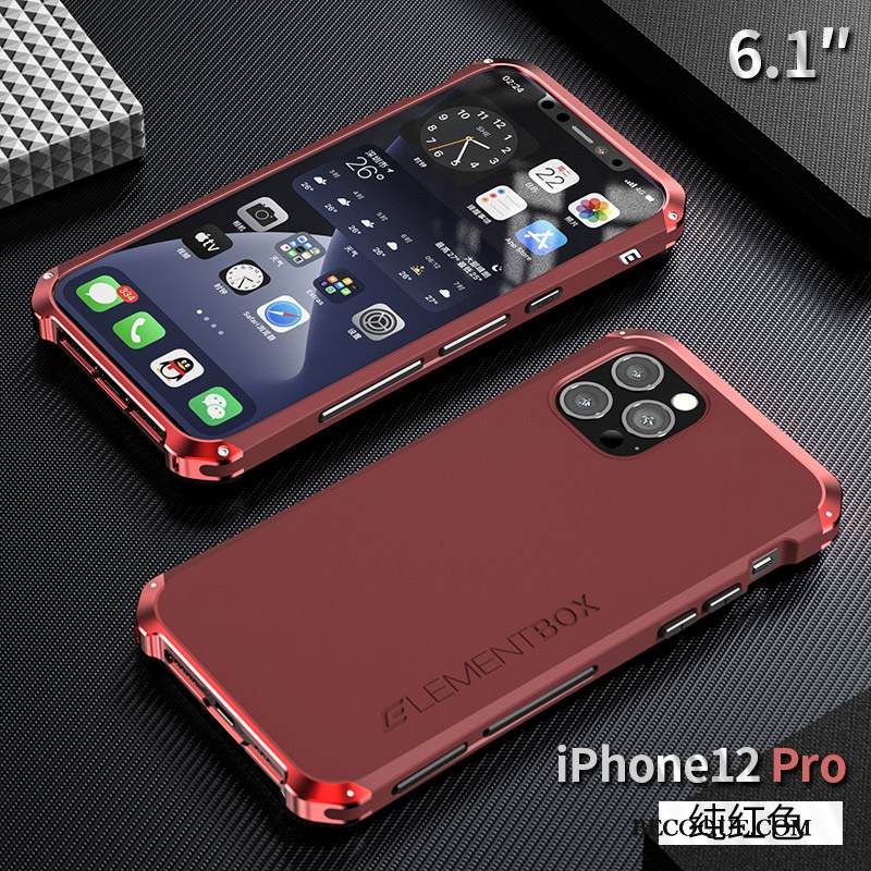 Kuori iPhone 12 Pro Laukut Sininen Kehys, Kotelo iPhone 12 Pro Metalli Puhelimen Kuoret Murtumaton