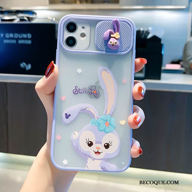 Kuori iPhone 12 Pro Max Sarjakuva Pesty Suede Violetti, Kotelo iPhone 12 Pro Max Silikoni Läpinäkyvä Ihana