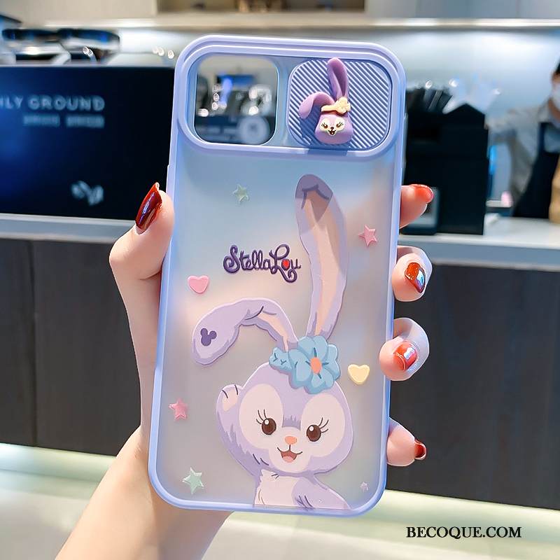 Kuori iPhone 12 Pro Max Sarjakuva Pesty Suede Violetti, Kotelo iPhone 12 Pro Max Silikoni Läpinäkyvä Ihana