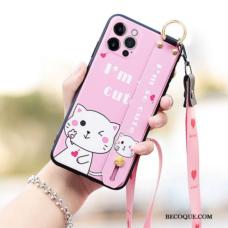 Kuori iPhone 12 Pro Max Sarjakuva Violetti Pesty Suede, Kotelo iPhone 12 Pro Max Suojaus Tide-brändi Ripustettavat Koristeet