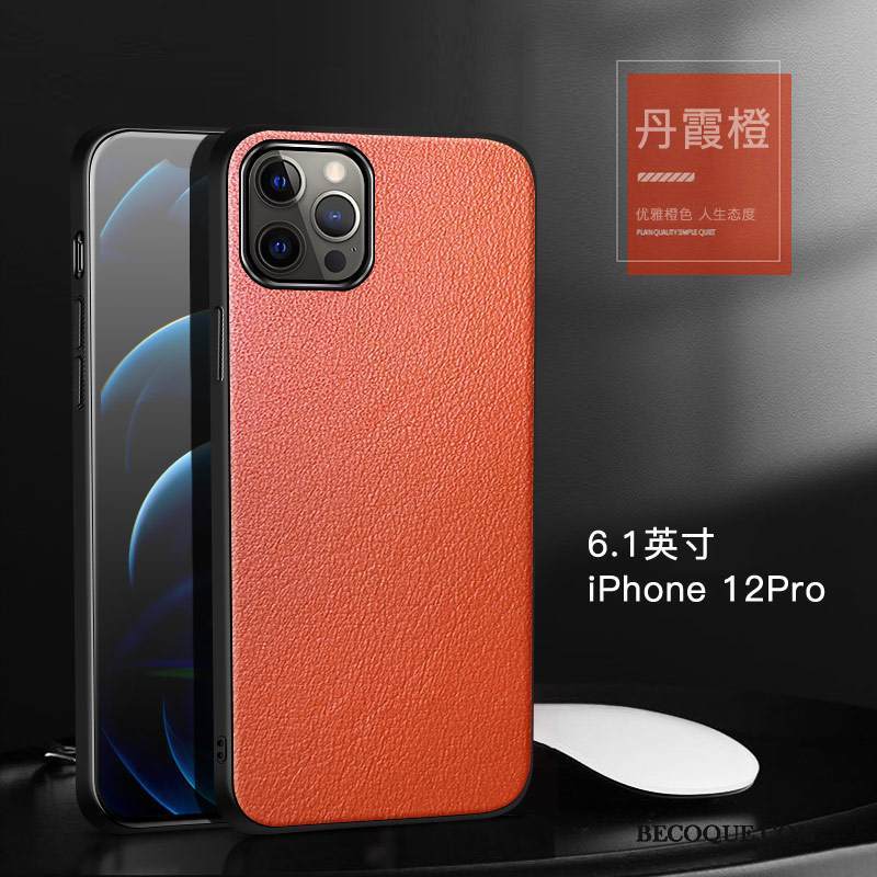 Kuori iPhone 12 Pro Nahka Vihreä Sininen, Kotelo iPhone 12 Pro Laukut Lehmä Murtumaton