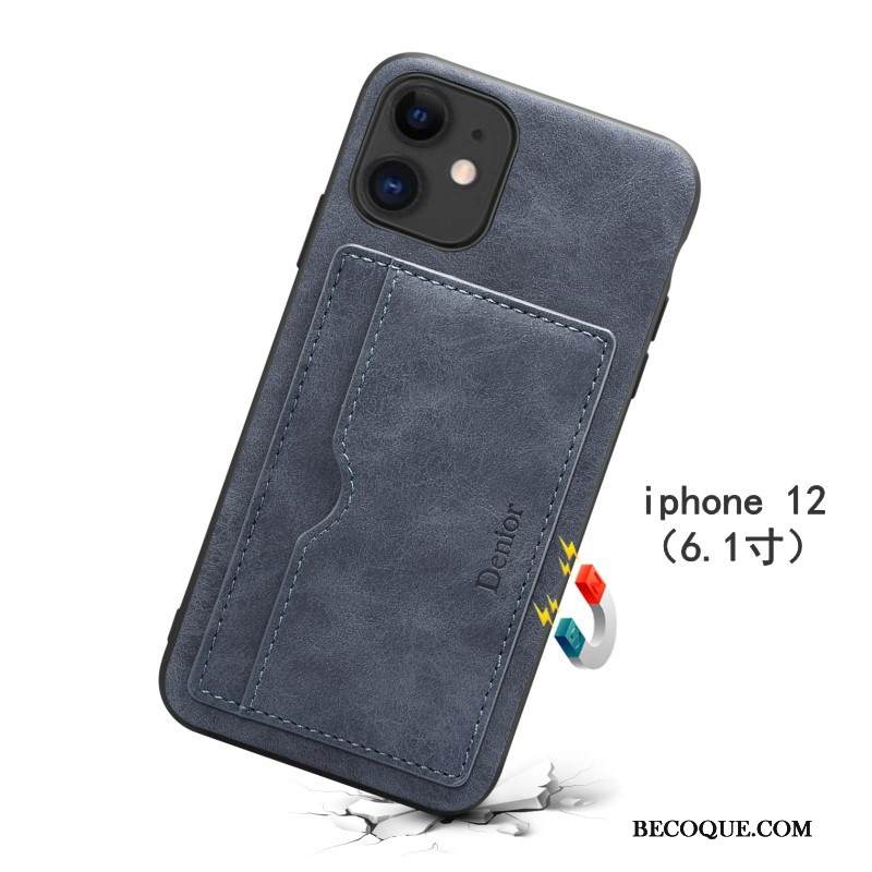 Kuori iPhone 12 Tuki Kortti Vihreä, Kotelo iPhone 12 Suojaus Murtumaton Ohut