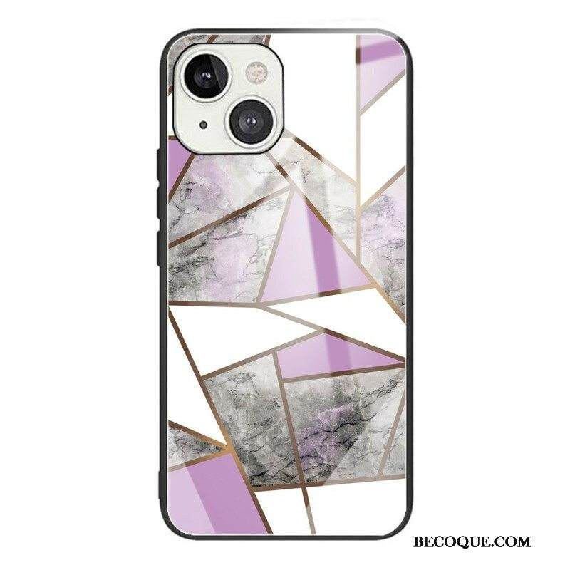 Kuori iPhone 13 Mini Geometria Marmori Karkaistu Lasi