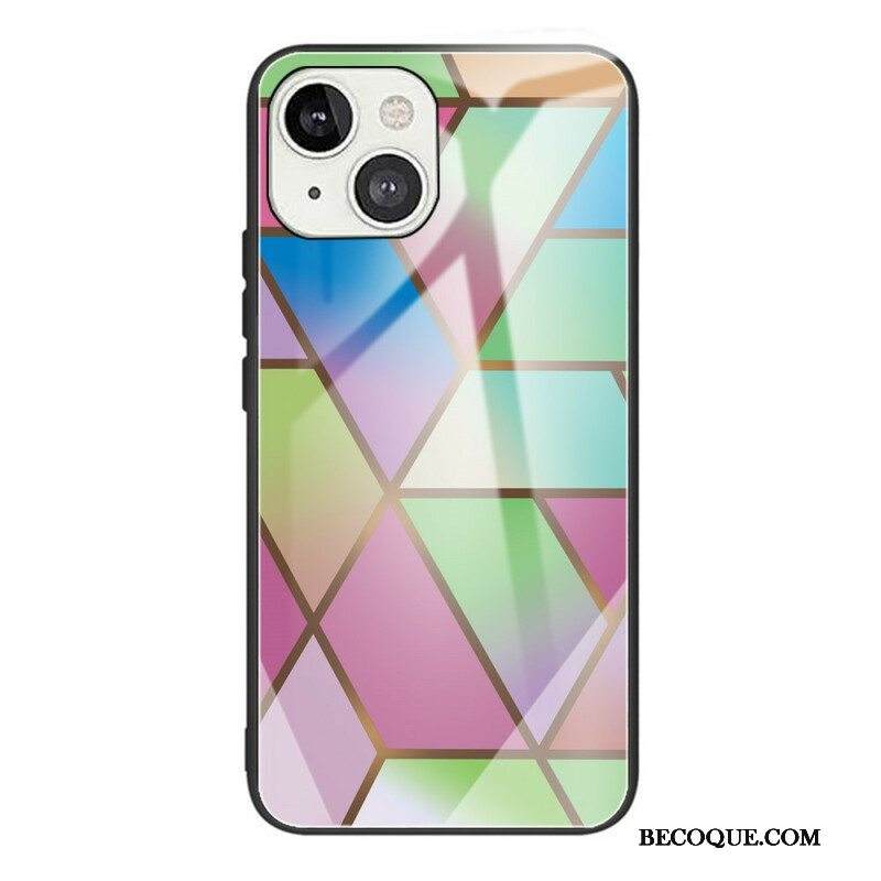 Kuori iPhone 13 Mini Geometria Marmori Karkaistu Lasi