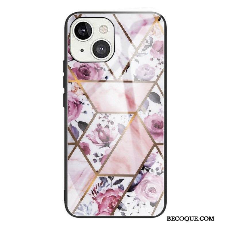 Kuori iPhone 13 Mini Geometria Marmori Karkaistu Lasi