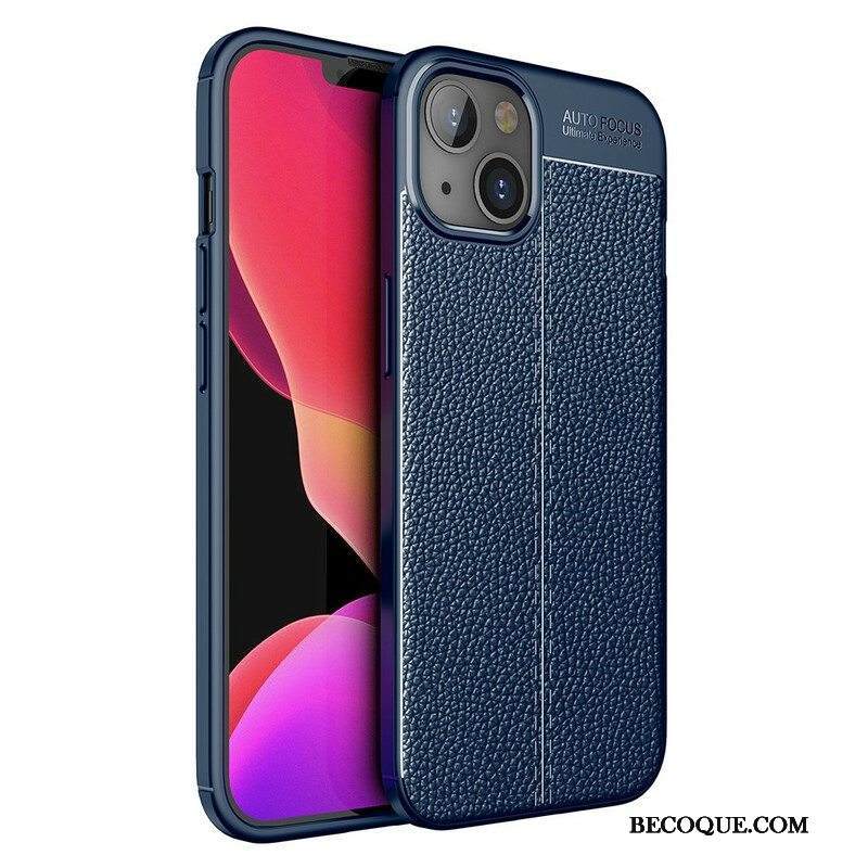 Kuori iPhone 13 Mini Kaksilinjainen Litsi-nahkaefekti