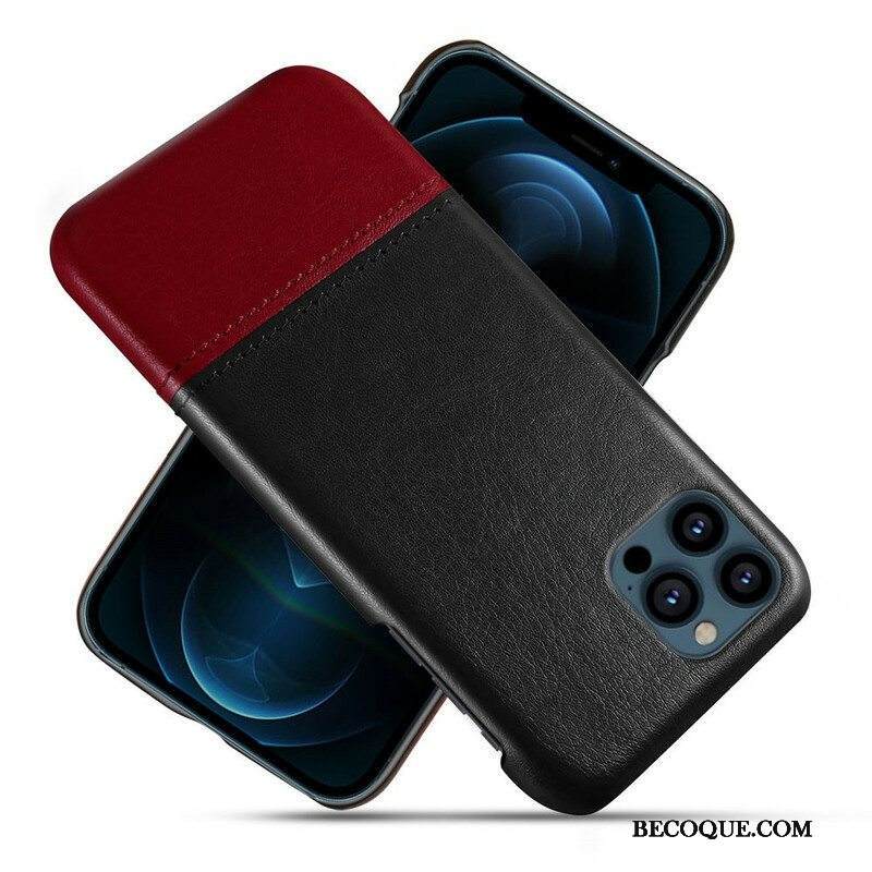 Kuori iPhone 13 Pro Max Ksq Kaksisävyinen Nahkaefekti