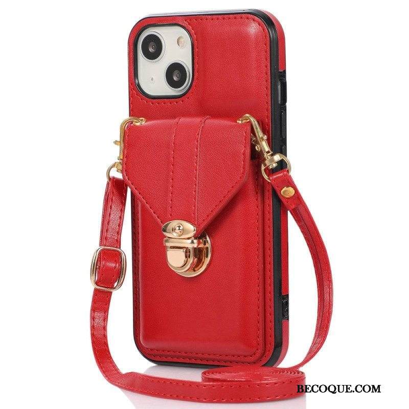 Kuori iPhone 14 Lompakkokotelo Crossbody Lompakko