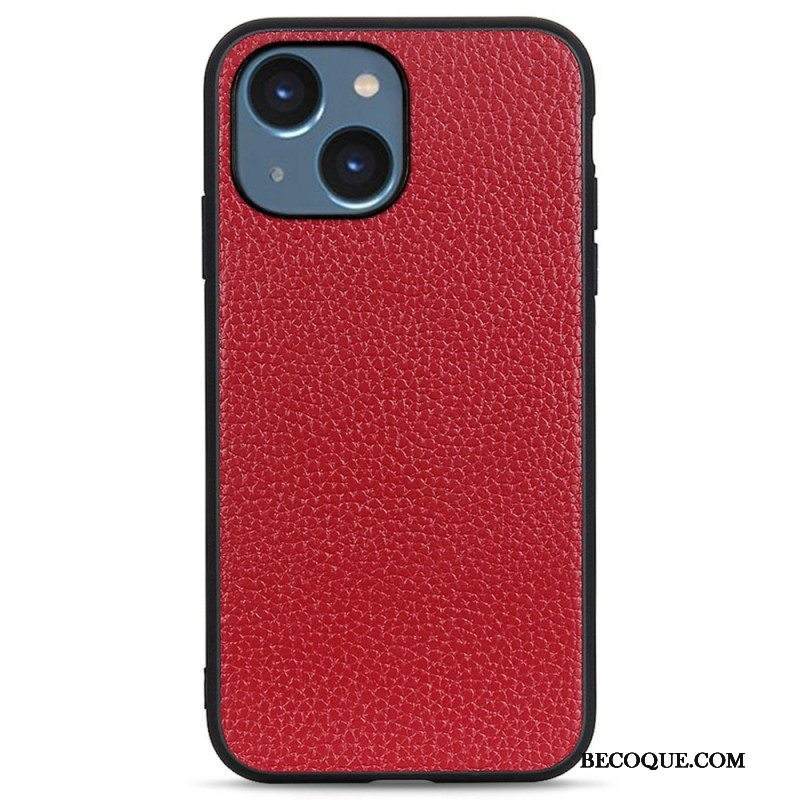 Kuori iPhone 14 Plus Aitoa Litsi-nahkaa