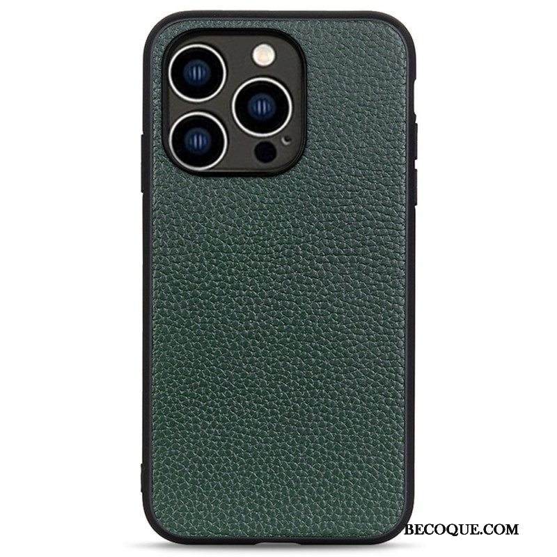 Kuori iPhone 14 Pro Aitoa Litsi-nahkaa