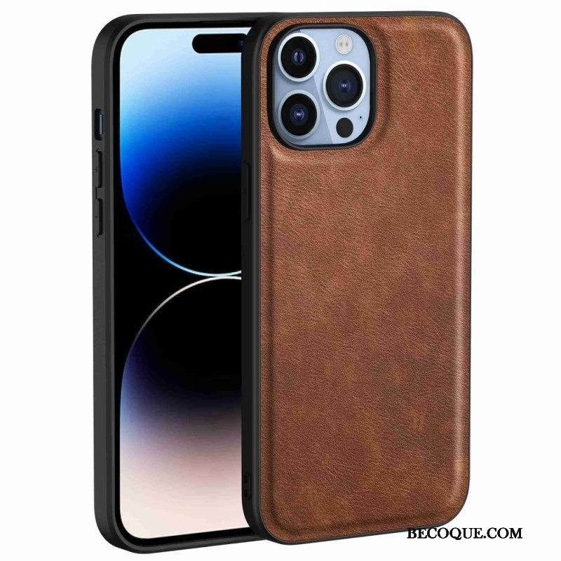 Kuori iPhone 14 Pro Retro Keinonahkaa