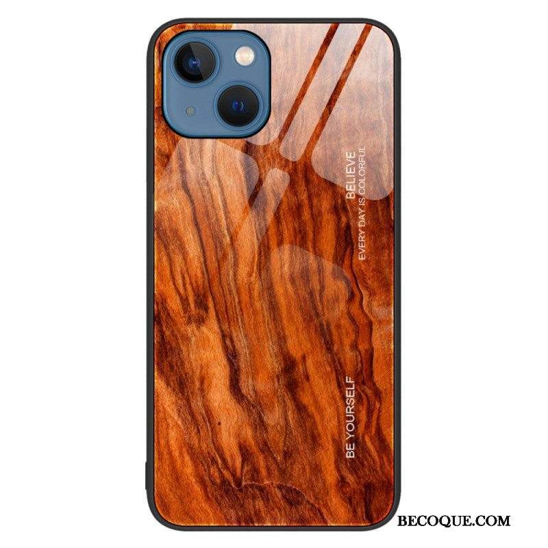 Kuori iPhone 14 Wood Design Karkaistu Lasi