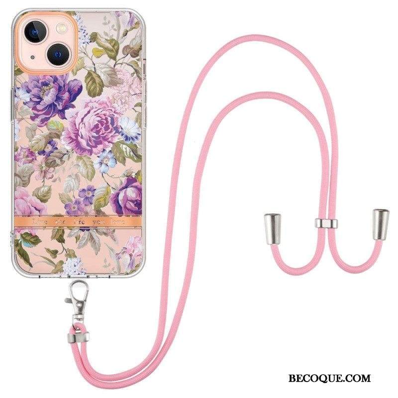 Kuori iPhone 15 Plus Kiristysnyörillä Cordon Flowers