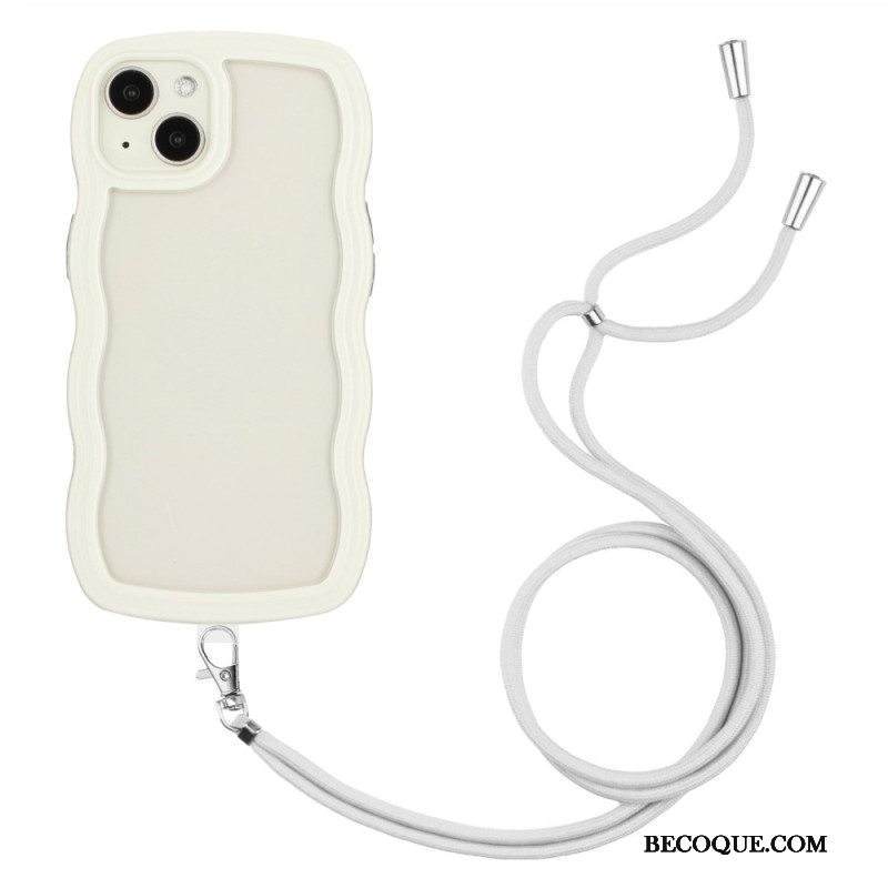 Kuori iPhone 15 Plus Kiristysnyörillä Zig Zag -johto