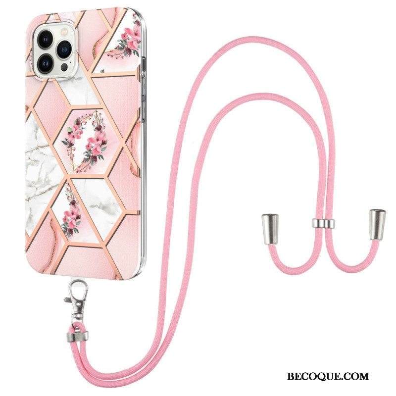 Kuori iPhone 15 Pro Max Kiristysnyörillä Kukkanauhalla