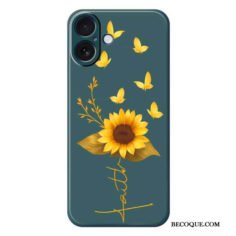 Kuori iPhone 17 Nestemäisestä Silikonista Valmistetut Auringonkukat Suojakuori