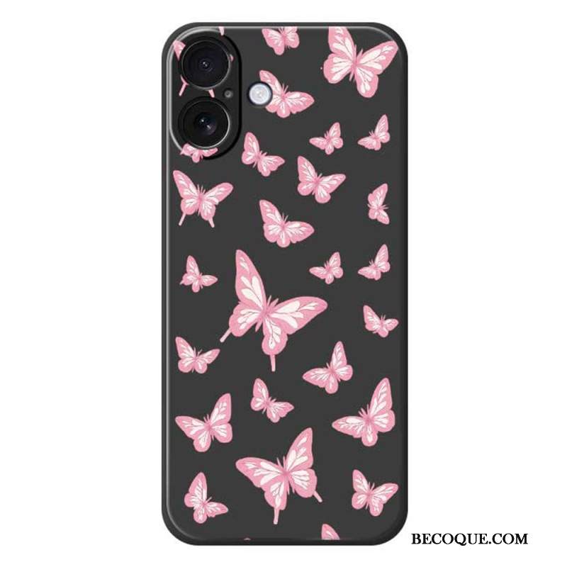 Kuori iPhone 17 Nestemäisestä Silikonista Valmistetut Perhoset