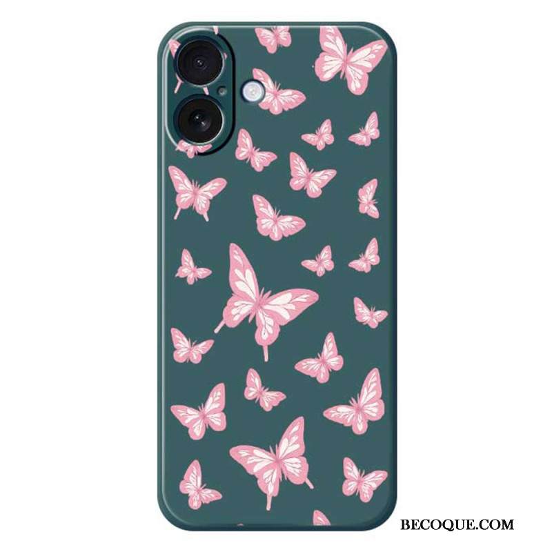 Kuori iPhone 17 Nestemäisestä Silikonista Valmistetut Perhoset