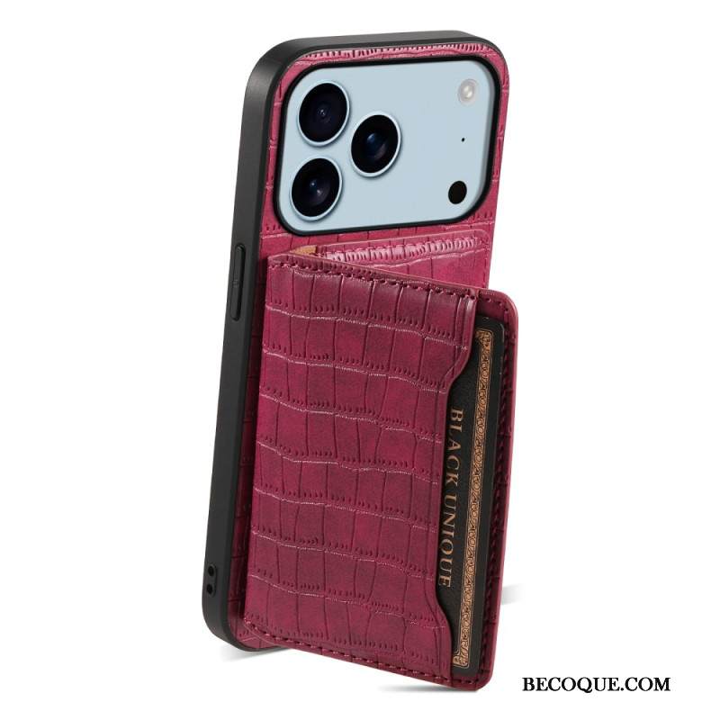 Kuori iPhone 17 Pro Krokotiilikuvioinen Korttikotelo