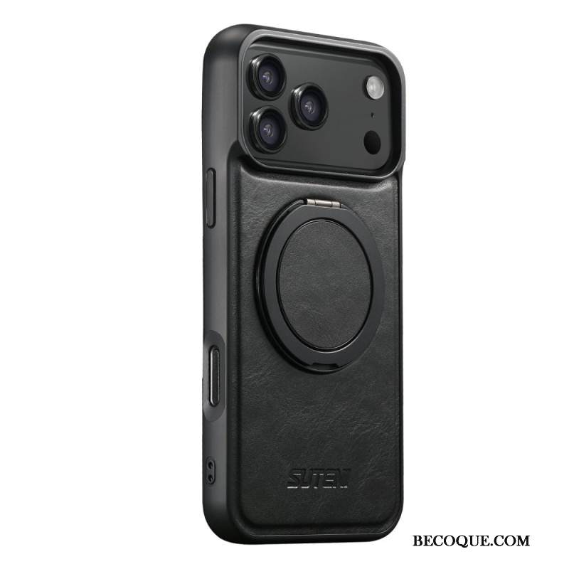 Kuori iPhone 17 Pro Magsafe-yhteensopiva Vahattu Nahkaefekti Pyörivällä Kiinnikkeellä