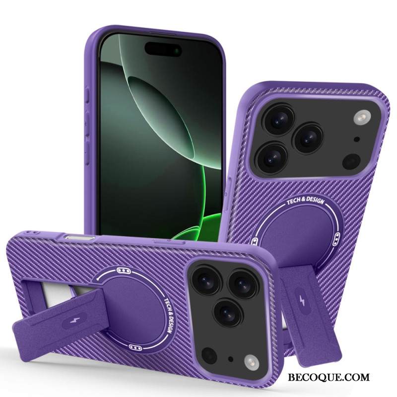 Kuori iPhone 17 Pro Max Hiilikuitukuvio Ja Jalusta