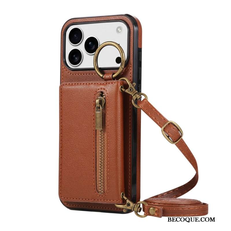 Kuori iPhone 17 Pro Max Lompakko Ja Olkahihna