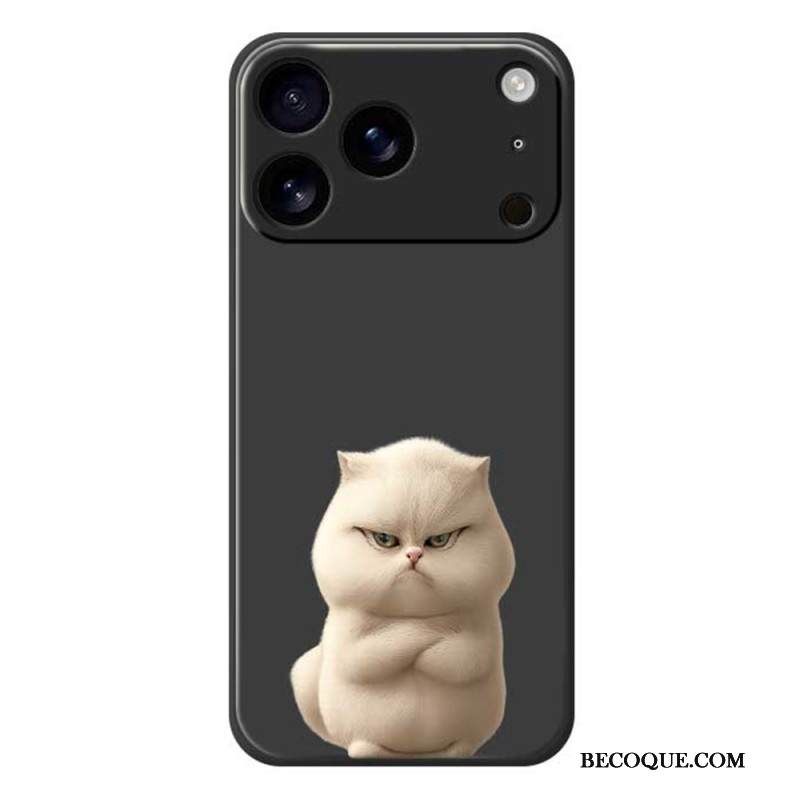 Kuori iPhone 17 Pro Nestemäisestä Silikonista Tehdyt Vihainen Kissa